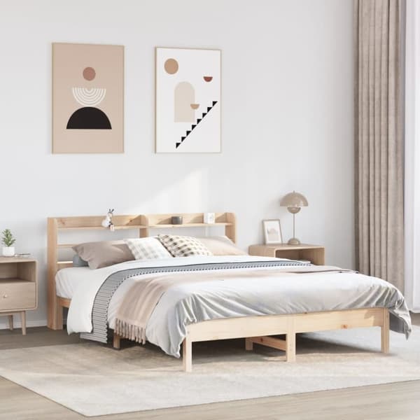 vidaXL sengeramme uden madras 140x190 cm massivt fyrretræ