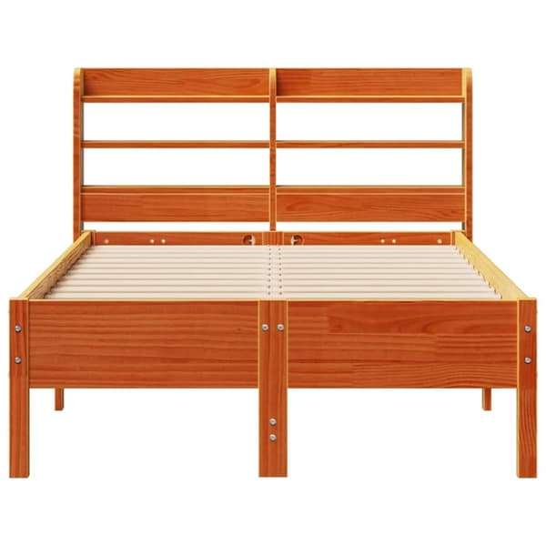 vidaXL Sänky ilman patjaa vahanruskea 100x200 cm täysi mänty