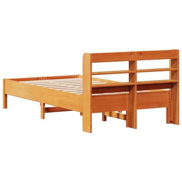 vidaXL Sänky ilman patjaa vahanruskea 100x200 cm täysi mänty