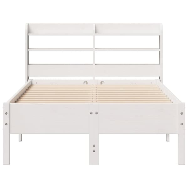 vidaXL sengeramme uden madras 90x190 cm massivt fyrretræ hvid