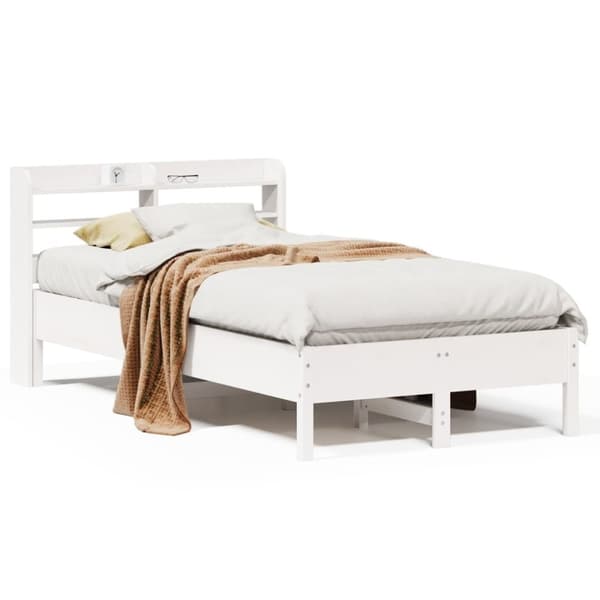 vidaXL sengeramme uden madras 90x190 cm massivt fyrretræ hvid
