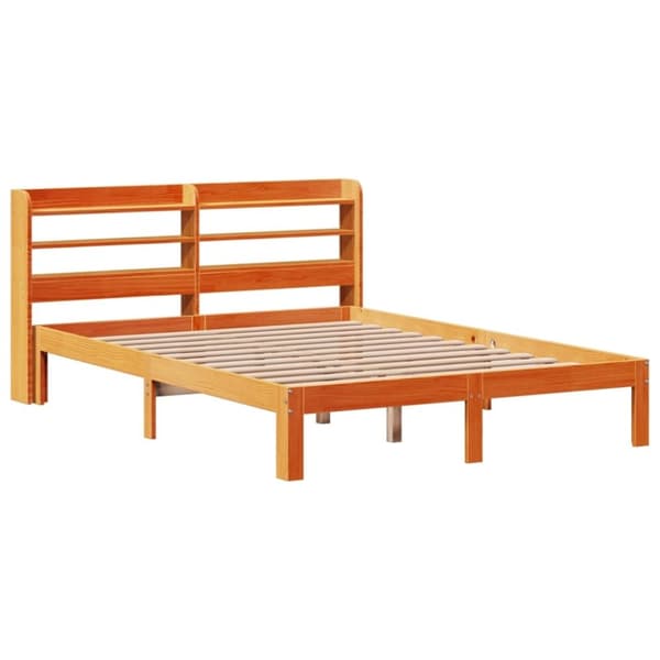 vidaXL Sänky ilman patjaa vahanruskea 120x190 cm täysi mänty