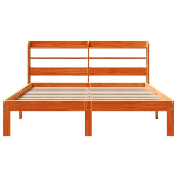 vidaXL Sänky ilman patjaa vahanruskea 120x190 cm täysi mänty