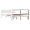 Miniatyrbillede 7 af 11: vidaXL sengeramme med sengegavl135x190 cm massivt fyrretræ hvid