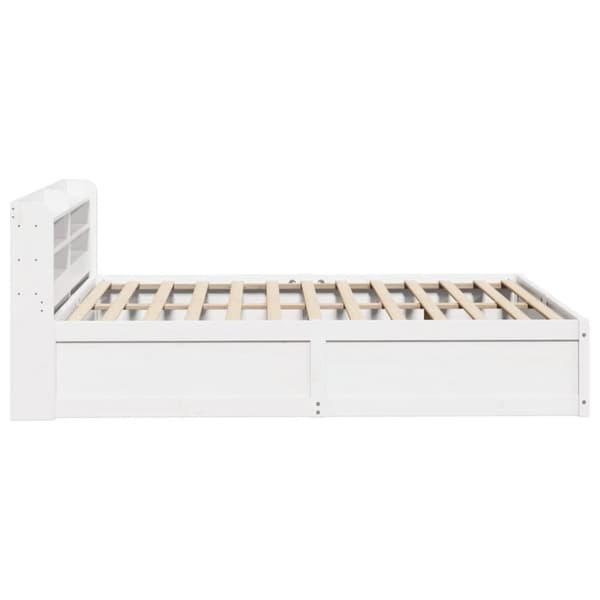 vidaXL sengeramme med sengegavl 140x200 cm massivt fyrretræ hvid