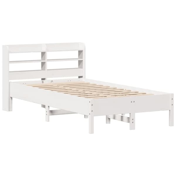 vidaXL sengeramme uden madras 120x200 cm massivt fyrretræ hvid