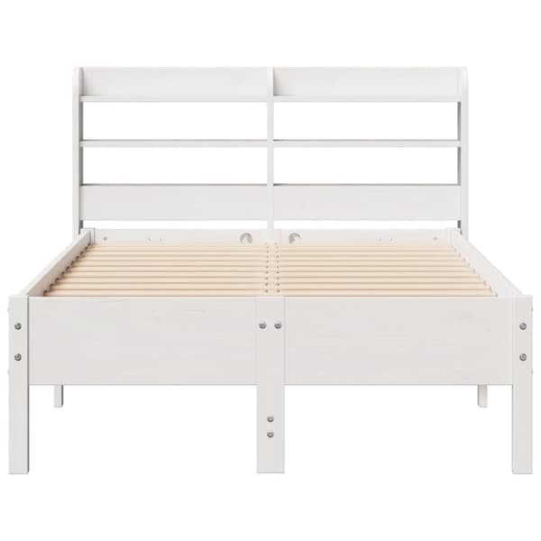 vidaXL sengeramme uden madras 120x200 cm massivt fyrretræ hvid