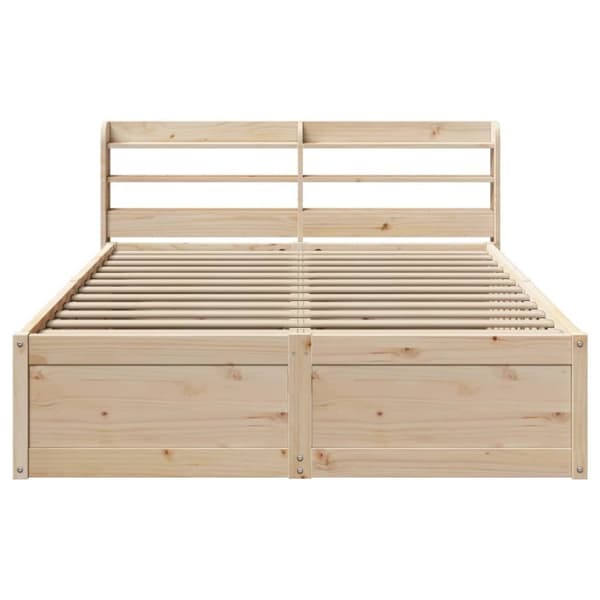 vidaXL Sengeramme med hodegavl 120x200 cm heltre furu