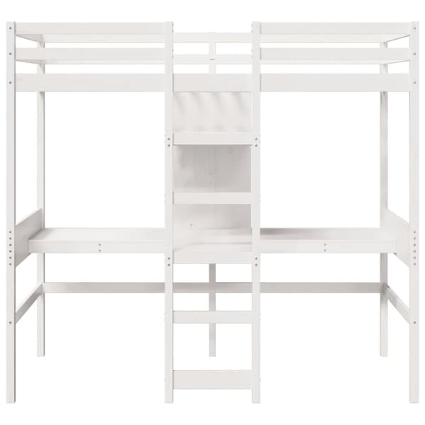 vidaXL Ramme for loftseng uten madrass hvit 75x190 cm heltre furu