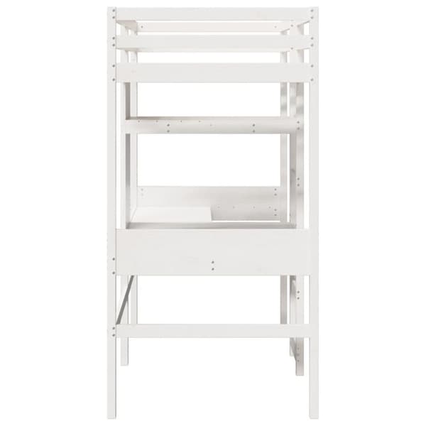 vidaXL Ramme for loftseng uten madrass hvit 75x190 cm heltre furu