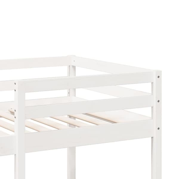 vidaXL Ramme for loftseng uten madrass hvit 75x190 cm heltre furu