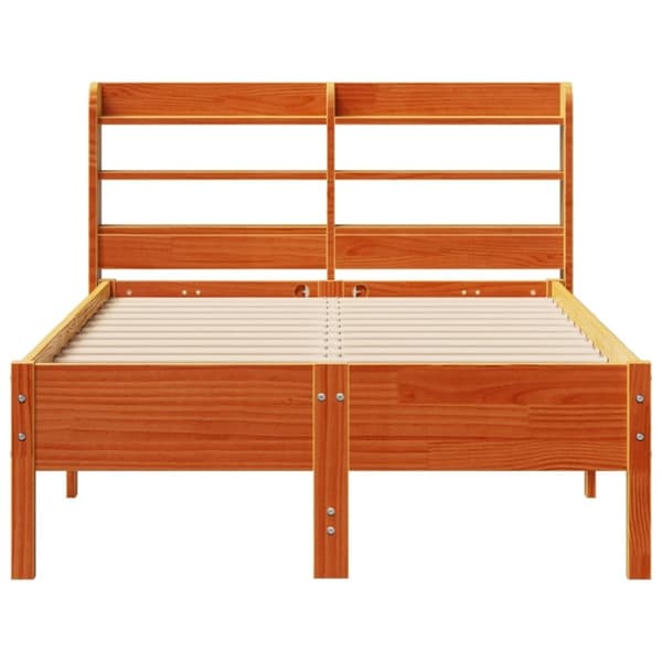 vidaXL Sengeramme uten madrass voksbrun 100x200 cm heltre furu