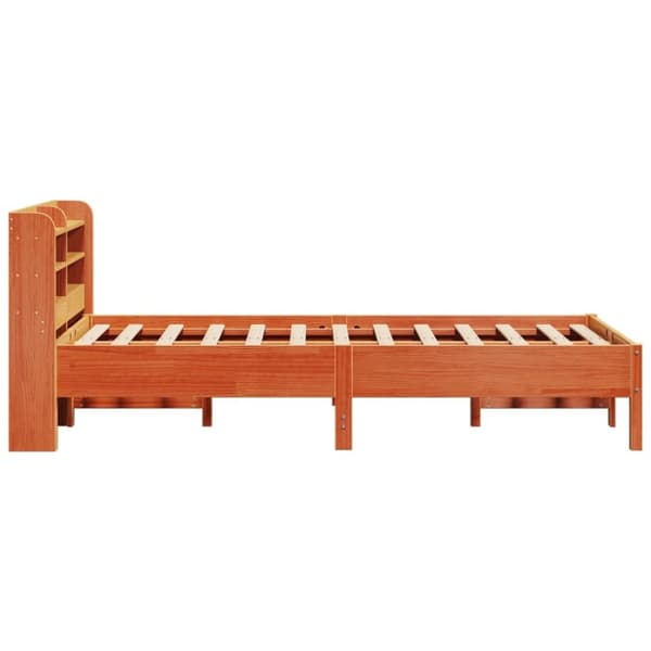 vidaXL Sengeramme uten madrass voksbrun 100x200 cm heltre furu