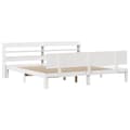 Miniatyrbilde 3 av 11: vidaXL Sengeramme med hodegavl hvit 180x200 cm heltre furu
