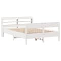 Miniatyrbilde 4 av 11: vidaXL Sengeramme uten madrass hvit 140x200 cm heltre furu