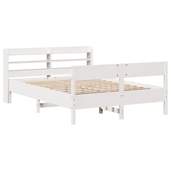vidaXL Sengeramme uten madrass hvit 140x200 cm heltre furu