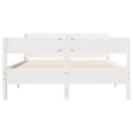 Miniatyrbilde 5 av 11: vidaXL Sengeramme uten madrass hvit 140x200 cm heltre furu