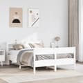 Miniatyrbilde 2 av 11: vidaXL Sengeramme uten madrass hvit 140x200 cm heltre furu
