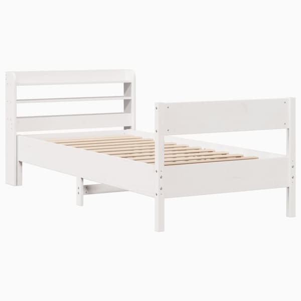 vidaXL Sengeramme uten madrass hvit 75x190 cm heltre furu