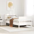 Miniatyrbilde 2 av 11: vidaXL Sengeramme uten madrass hvit 75x190 cm heltre furu