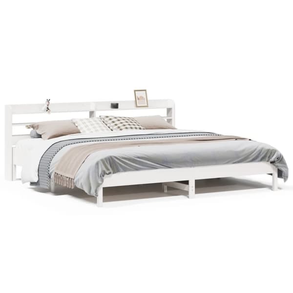 vidaXL Sengeramme uten madrass hvit 180x200 cm heltre furu