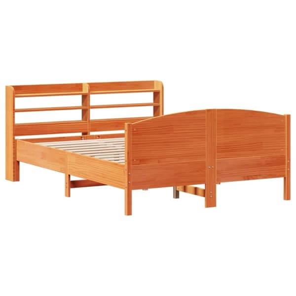 vidaXL Sengeramme uten madrass voksbrun 120x200 cm heltre furu