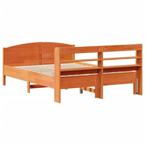 vidaXL Sengeramme uten madrass voksbrun 120x200 cm heltre furu