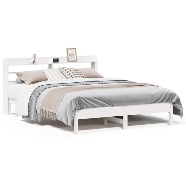 vidaXL Sengeramme uten madrass hvit 140x190 cm heltre furu