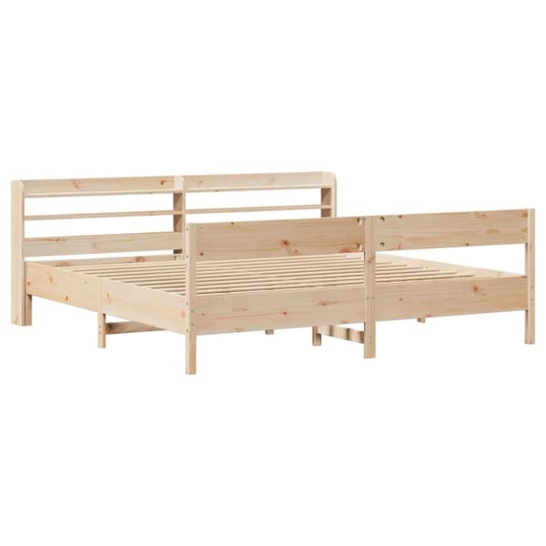 vidaXL Sengeramme med madrass 200x200 cm heltre furu
