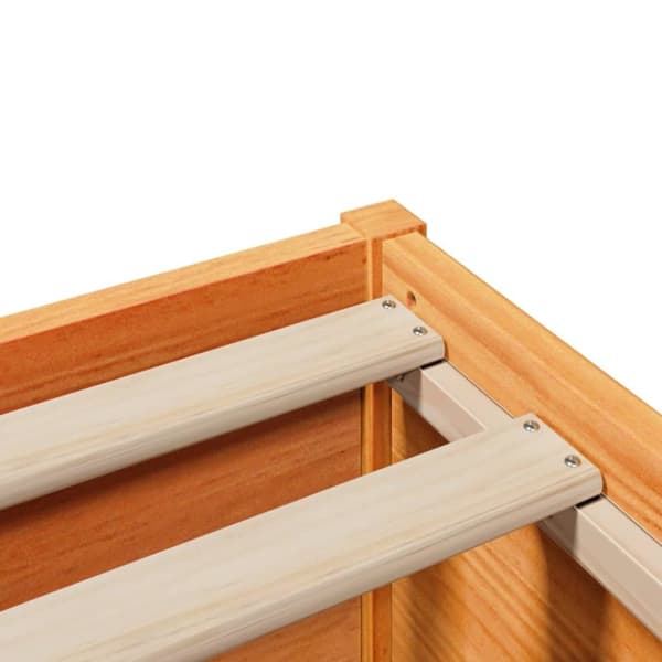 vidaXL Sengeramme med hodegavl voksbrun 90x200 cm heltre furu
