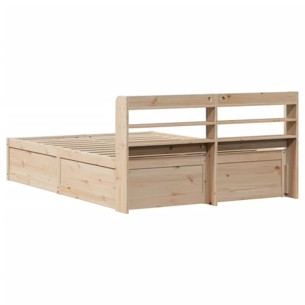 vidaXL Sengeramme med hodegavl 160x200 cm heltre furu