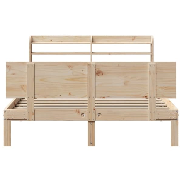 vidaXL Sengeramme med hodegavl 150x200 cm heltre furu