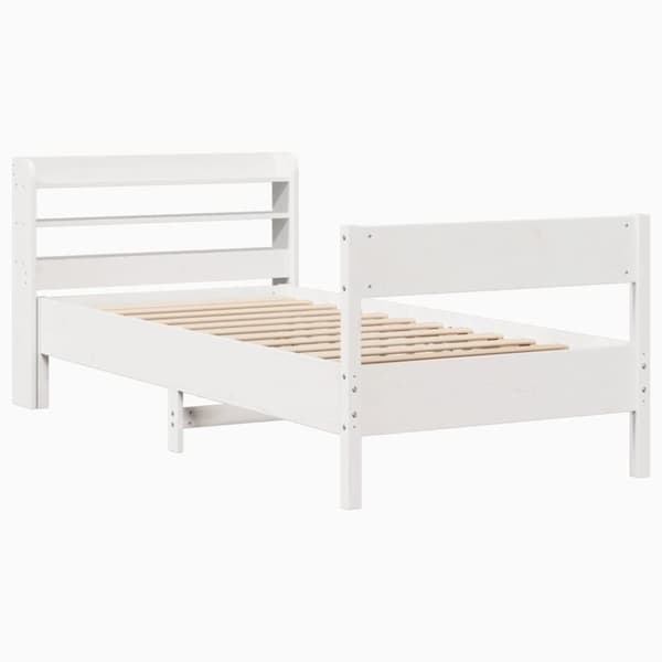 vidaXL Sengeramme uten madrass hvit 90x190 cm heltre furu