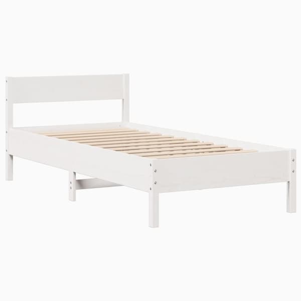 vidaXL Sengeramme uten madrass hvit 90x190 cm heltre furu