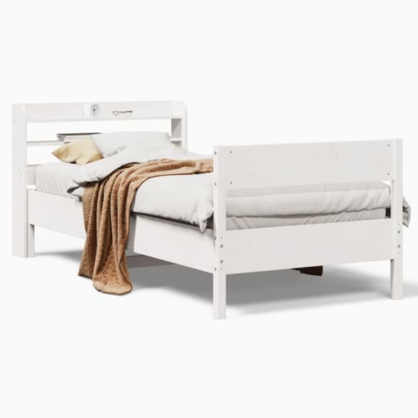 vidaXL Sengeramme uten madrass hvit 90x190 cm heltre furu