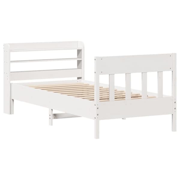 vidaXL Sengeramme uten madrass hvit 90x190 cm heltre furu