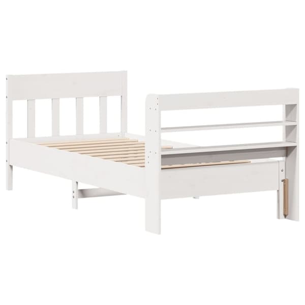 vidaXL Sengeramme uten madrass hvit 90x190 cm heltre furu