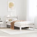 Miniatyrbilde 4 av 11: vidaXL Sengeramme med hodegavl hvit 75x190 cm heltre furu