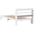 Miniatyrbilde 7 av 11: vidaXL Sengeramme med hodegavl hvit 75x190 cm heltre furu