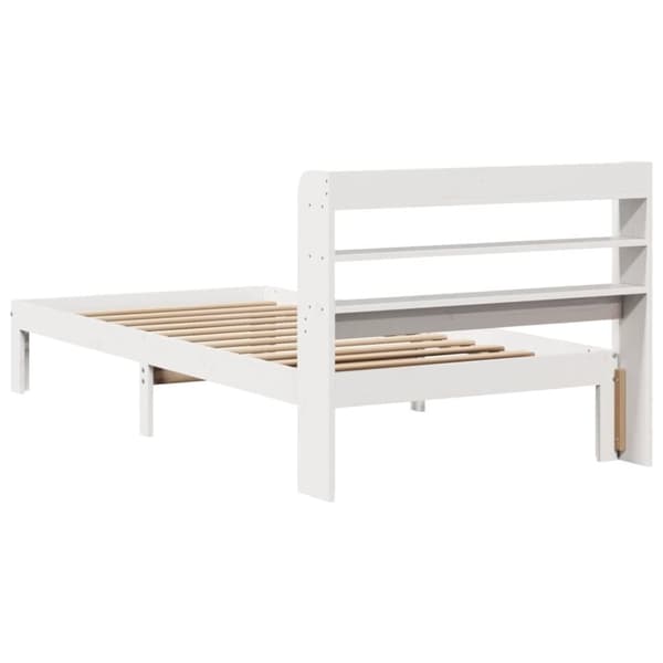 vidaXL Sengeramme med hodegavl hvit 75x190 cm heltre furu