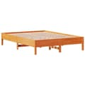 Miniatyrbillede 8 af 11: vidaXL sengeramme uden madras 135x190 cm massivt fyrretræ brun