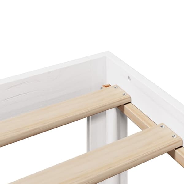 vidaXL sengeramme med sengegavl 140x190 cm massivt fyrretræ hvid