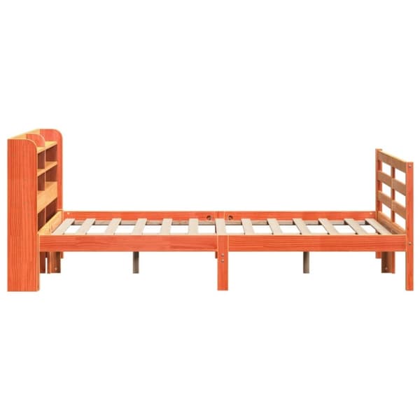 vidaXL sengeramme uden madras 140x190 cm massivt fyrretræ gyldenbrun