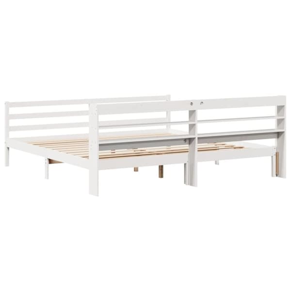 vidaXL sengeramme med sengegavl 180x200 cm massivt fyrretræ