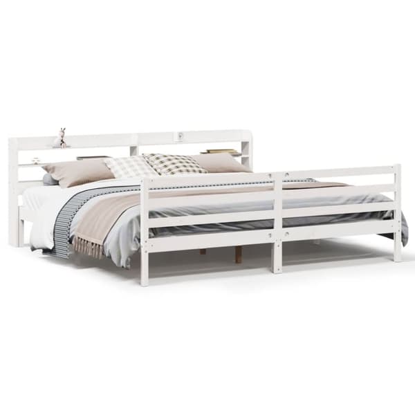 vidaXL sengeramme med sengegavl 180x200 cm massivt fyrretræ