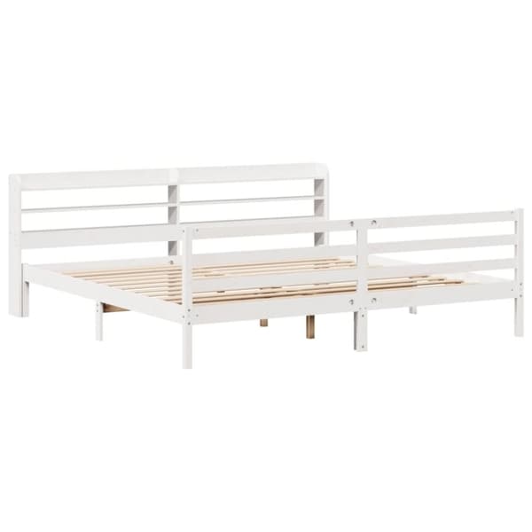 vidaXL sengeramme med sengegavl 180x200 cm massivt fyrretræ