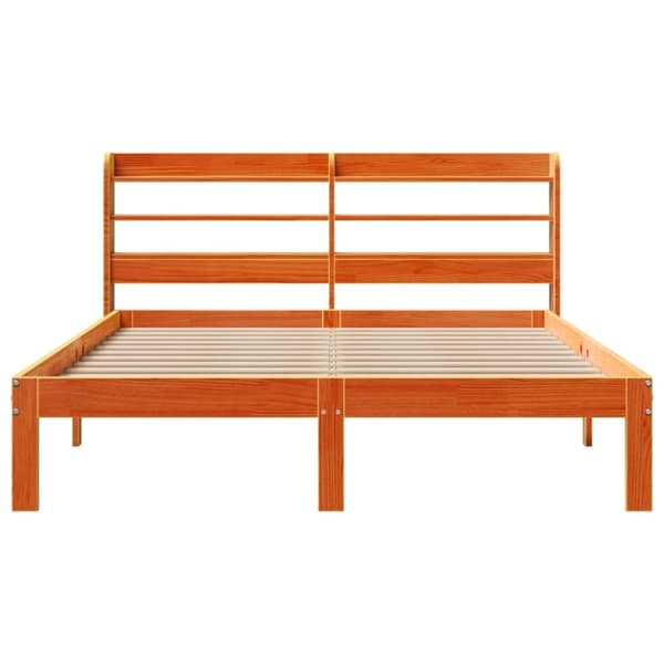 vidaXL Sänky ilman patjaa vahanruskea 120x200 cm täysi mänty