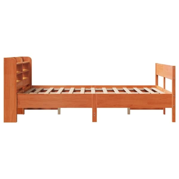 vidaXL Sängynrunko ilman patjaa vahanruskea 135x190 cm täysi mänty