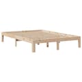 Miniatyrbillede 9 af 11: vidaXL sengeramme med sengegavl 140x200 cm massivt fyrretræ hvid