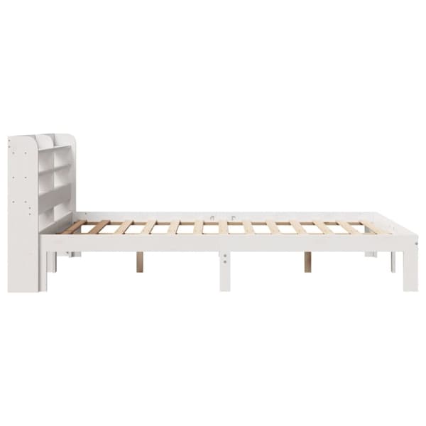 vidaXL Sängynrunko päädyllä valkoinen 135x190 cm täysi mänty